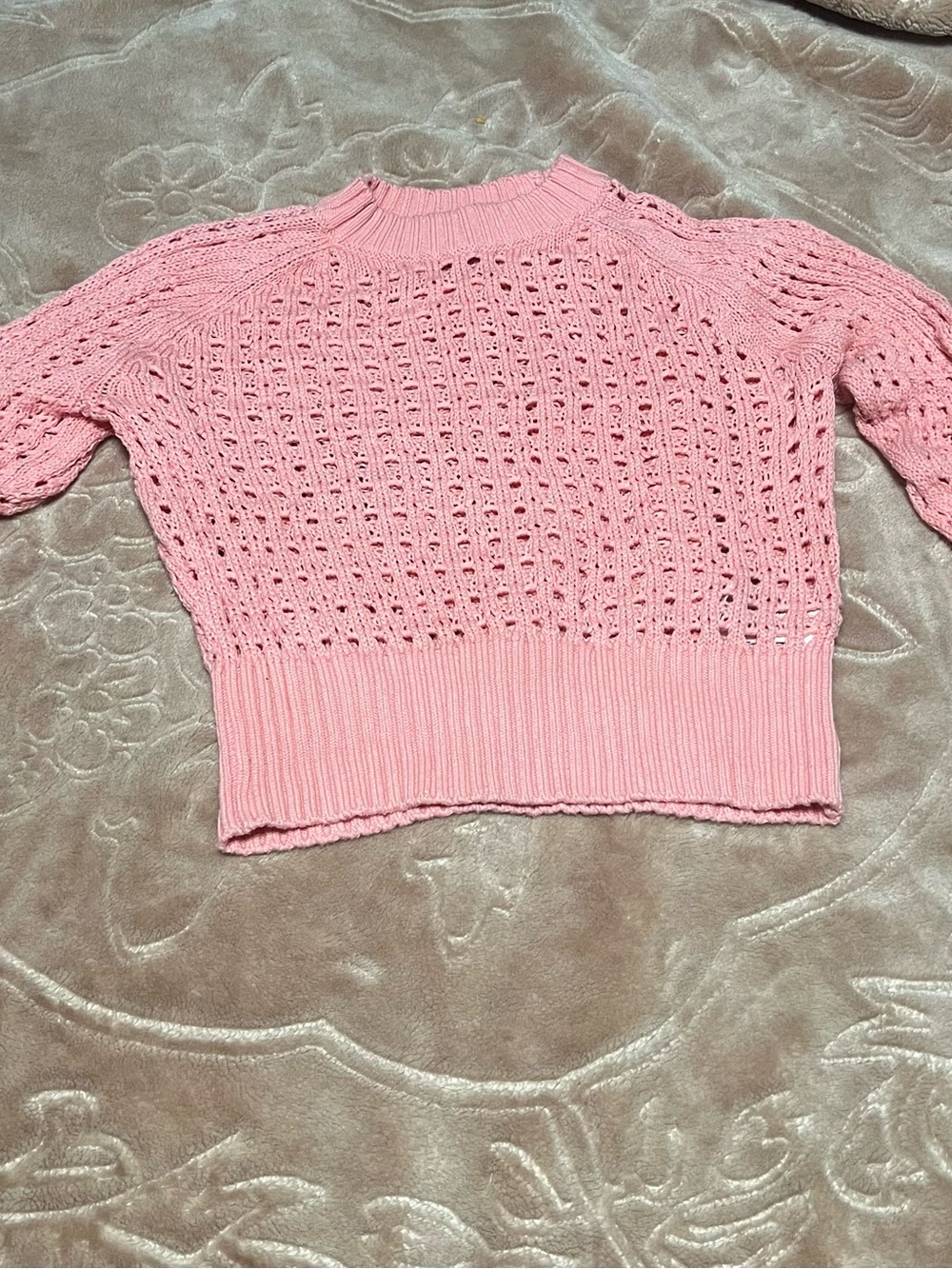J.crew Open-Knit Crewneck Sweater - Pink Pink